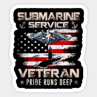 Submarine Service Veteran US Submariner - Gift for Veterans Day 4th of July or Patriotic Memorial Day Sticker